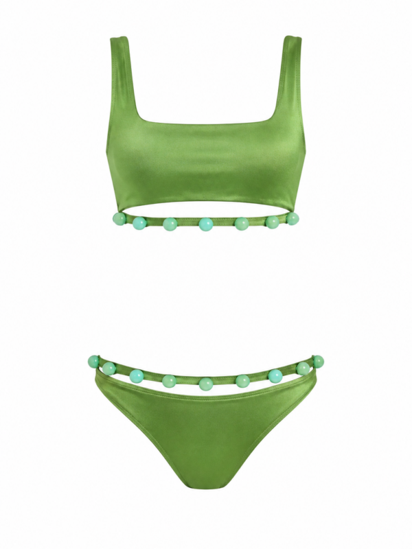 Green embroidered